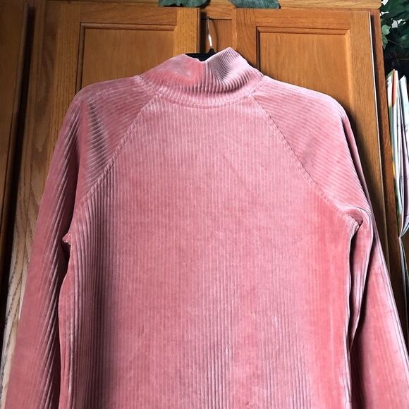 HAVEN Well Within Pink Ribbed Organic Cotton Blend Mock Neck Sweater - S - Picture 4 of 13